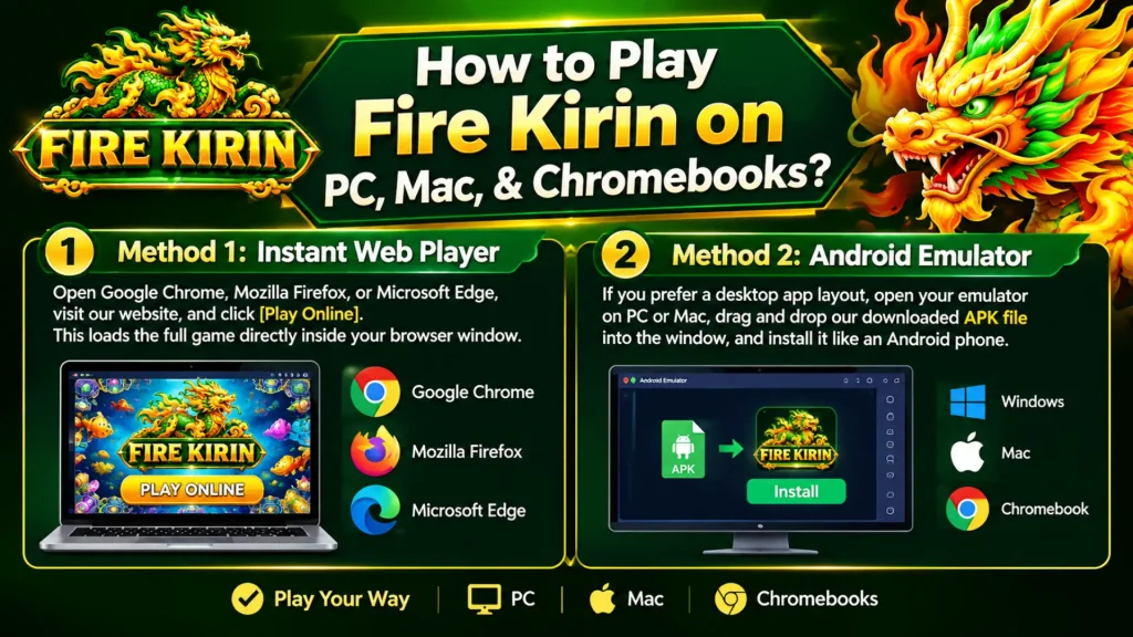 How to Play Fire Kirin on PC, Mac, & Chromebooks?
